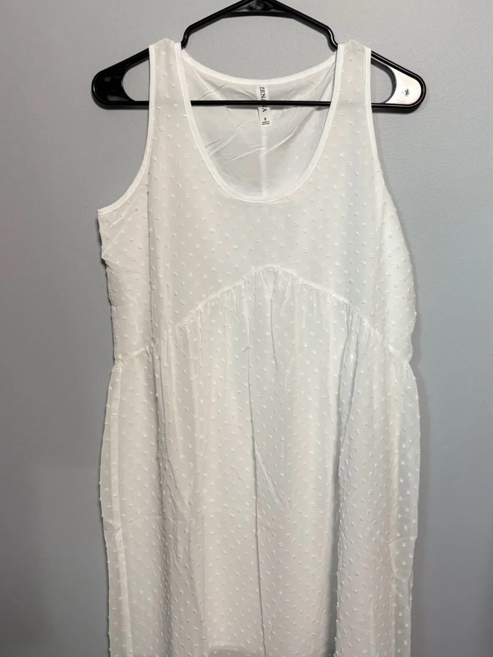 Zenana Outfitters White Textured Sleeveless Swim Coverup